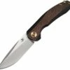 Kansept Knives K1007A5 Accipiter , 3.50" CPM-S35VN Stonewashed Plain Blade, Black Titanium w/ Copper Handle