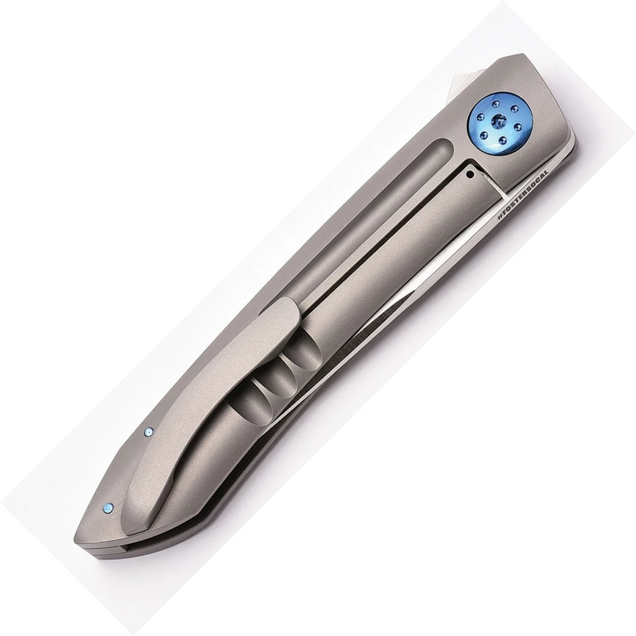 Alliance Designs ALA1G Anchovy Framelock with Grooves, 3.5" RWL34 Plain Blade, Titanium Handle 2 Alliance Designs ALA1G Anchovy Framelock with Grooves, 3.5" RWL34 Plain Blade, Titanium Handle - Image 2