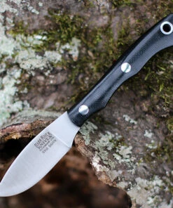 Bark River Knives 03-070M-BC Micro Canadian, 2.06"S45VN Plain Blade, Black Canvas Micarta Handle