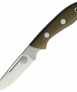 Bark River Knives Adventurer II BA05143MGC, 3.6" Elmax Satin Plain Blade, Green Micarta Handle