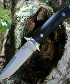 Bark River Knives Chute Knife 07152MBC, 4.25" CPM-154 Drop Point Plain Blade, Black Canvas Handle