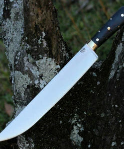 Bark River Knives Bark River Edwin Forrest Bowie - Black Canvas Micarta (12.25" A2 Satin) 08-315M-BC