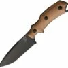 Bastinelli Creations R.E.D. Fixed Blade BAS04C, 4" N690 Black Plain Blade, Coyote Tan G-10 Handle, Black Kydex Sheath