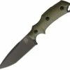 Bastinelli Creations R.E.D. Fixed Blade BAS04G, 4" N690 Black Plain Blade, Green G-10 Handle, Black Kydex Sheath