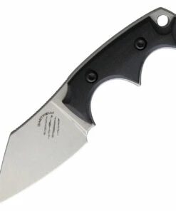 Bastinelli Creations BB Drago Cutter V2 Fixed Blade, 2.00" N690 Stonewashed Blade, Black G-10 Handles, Kydex Sheath