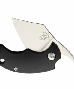 Bastinelli Creations BB Drago Friction Folder, 1.75" N690 Satin Plain Blade, Black FRN Handle, Black Leather Pouch -Buck Knives Sales BAS203B 2 43533.1620834209