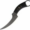 Bastinelli Creations Mako Fixed Blade BAS206M, 5" N690 Black Stonewashed Plain Blade, Black Cord Handle, Black Kydex Sheath