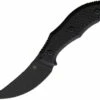 Bastinelli Creations Chopper Fixed Blade BAS233, 3.5" M390 Black PVD Plain Blade, Black G-10 Handle, Black Kydex Sheath