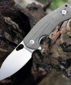 GiantMouse ACE Biblio Flipper M390 Stonewashed Green Canvas Micarta