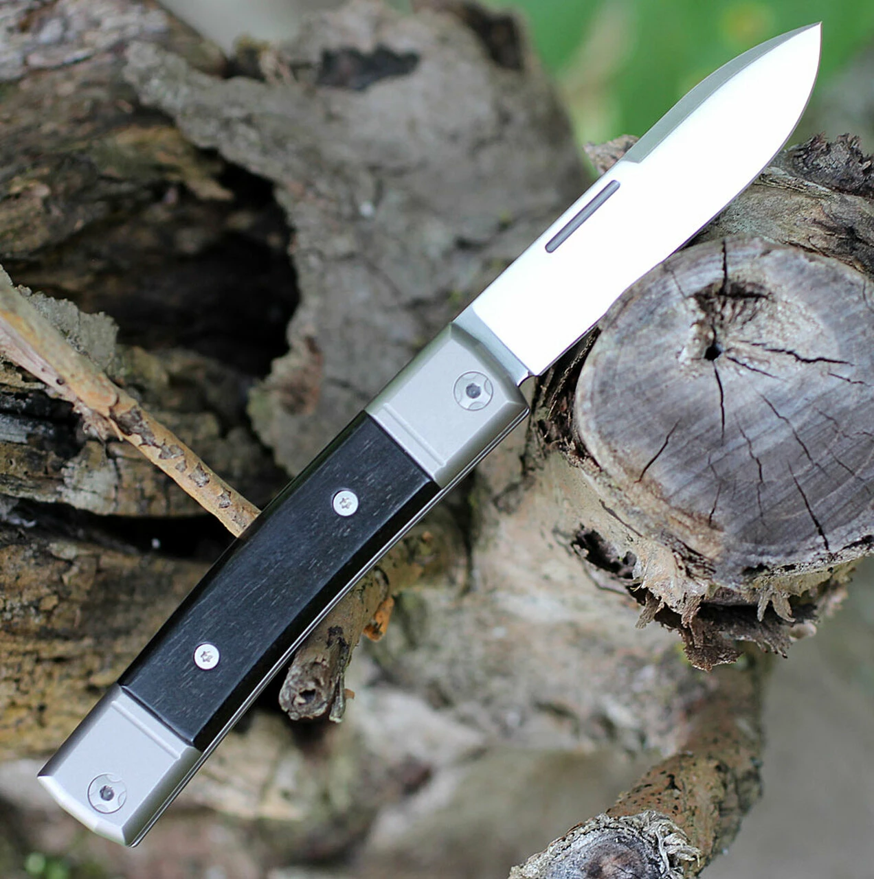 LionSteel Bestman BM2EB Slip Joint, 2.80" M390 Steel Drop Point Blade, Ebony Wood Handle 2 LionSteel Bestman BM2EB Slip Joint, 2.80" M390 Steel Drop Point Blade, Ebony Wood Handle - Image 2