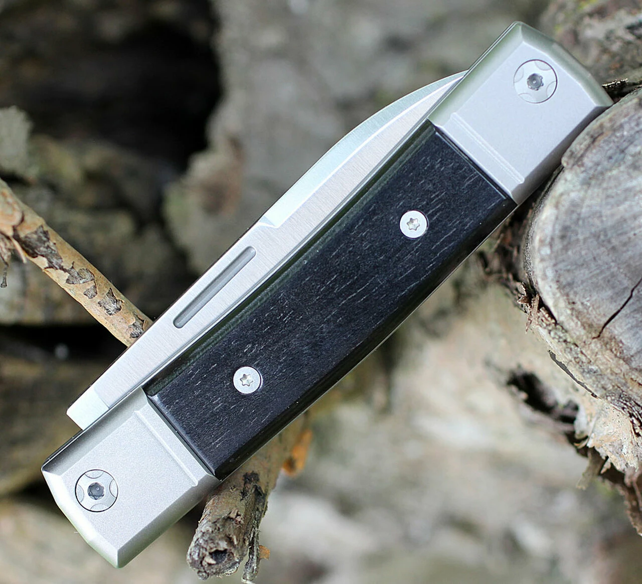 LionSteel Bestman BM2EB Slip Joint, 2.80" M390 Steel Drop Point Blade, Ebony Wood Handle 3 LionSteel Bestman BM2EB Slip Joint, 2.80" M390 Steel Drop Point Blade, Ebony Wood Handle - Image 3