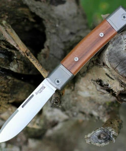 LionSteel Bestman BM2ST Slip Joint, 2.80" M390 Steel Drop Point Blade, Santos Wood Handle