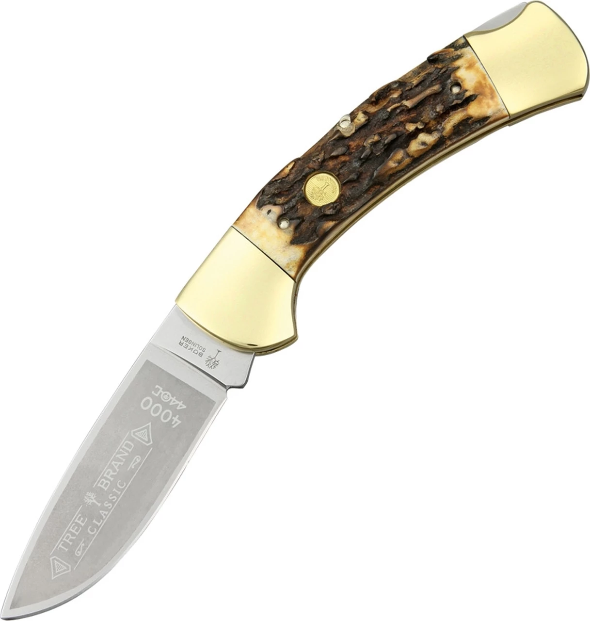 Boker 3000 Stag II - Brown Stag (3.35" 440C) 114000 1 Boker 3000 Stag II - Brown Stag (3.35" 440C) 114000