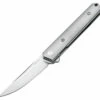 Boker Plus Kwaiken Mini Flipper 01BO267 3" D2 Satin Plain Blade, Gray Carbon Titanium Handle