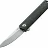 Boker Plus Kwaiken Compact Flipper 01BO231, 3" D2 Stonewashed Plain Blade, Black Marble Carbon Fiber & Titanium Handle