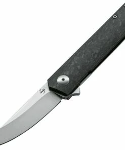 Boker Plus Kwaiken Compact Flipper 01BO231, 3" D2 Stonewashed Plain Blade, Black Marble Carbon Fiber & Titanium Handle