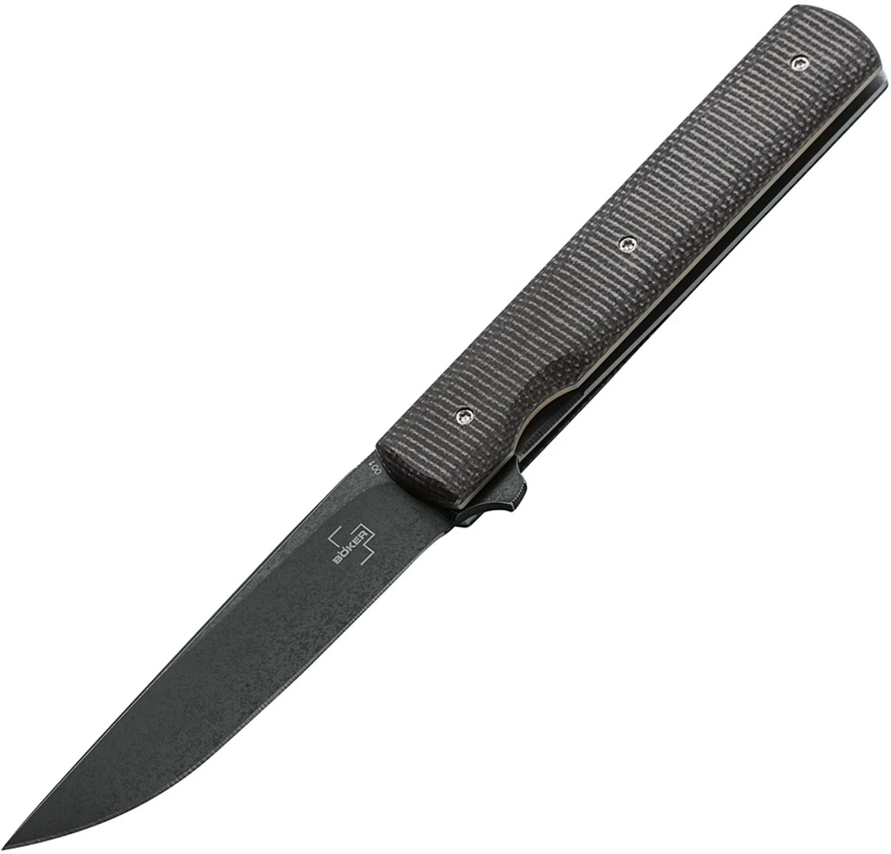 Boker Plus Urban Trapper - Blk Canvas Micarta - (3.3" VG-10 Blk SW) 01BO705 1 Boker Plus Urban Trapper - Blk Canvas Micarta - (3.3" VG-10 Blk SW) 01BO705