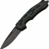 Boker Plus Thunder Storm Button Lock 01BO795N, 2.95" AUS-8 Stonewashed Plain Blade, Black Aluminum Handle