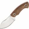 Boker Plus Nessmi Pro Fixed Blade 02BO018, 2.6" D2 Satin Nessmuk Blade, Brown Micarta Handle, Brown Leather Sheath