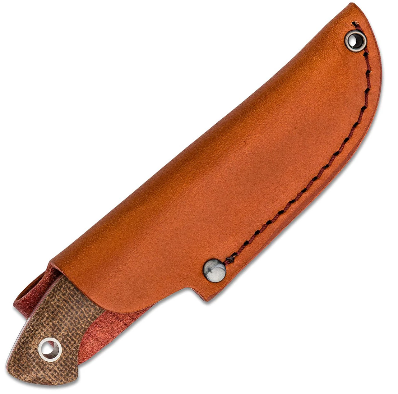 Boker Plus Nessmi Pro Fixed Blade 02BO018, 2.6" D2 Satin Nessmuk Blade, Brown Micarta Handle, Brown Leather Sheath 3 Boker Plus Nessmi Pro Fixed Blade 02BO018, 2.6" D2 Satin Nessmuk Blade, Brown Micarta Handle, Brown Leather Sheath - Image 3