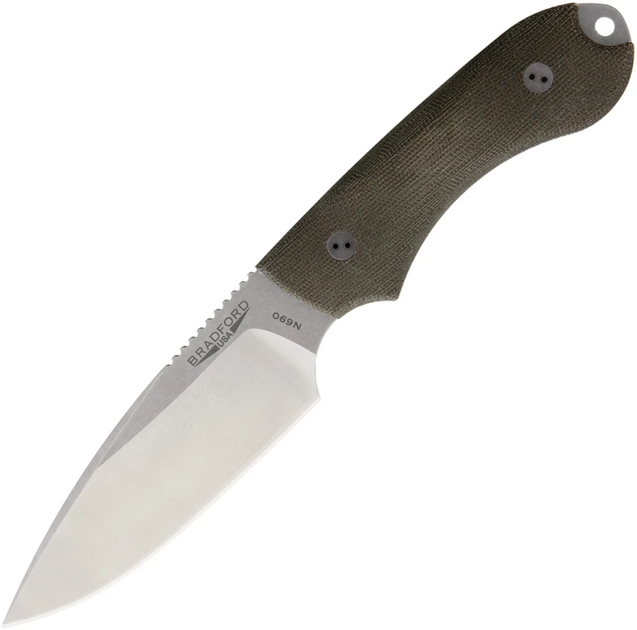 Bradford Guardian4 3D, 4.625" N690 Plain Blade, OD Green Micarta Handle 1 Bradford Guardian4 3D, 4.625" N690 Plain Blade, OD Green Micarta Handle