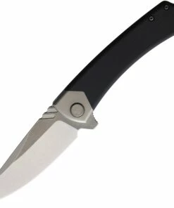 BRS - Bladerunners Systems Khopesh Flipper 010F, 4" Bohler M390 Stonewash Plain Blade, Black G-10 Handle