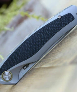 Bestech T1706B Predator, 3.6" CPM-S35VN Plain Blade, Gray Titanium Handle w/Carbon Fiber Inlay -Buck Knives Sales BT1706B.4 20165.1588780902