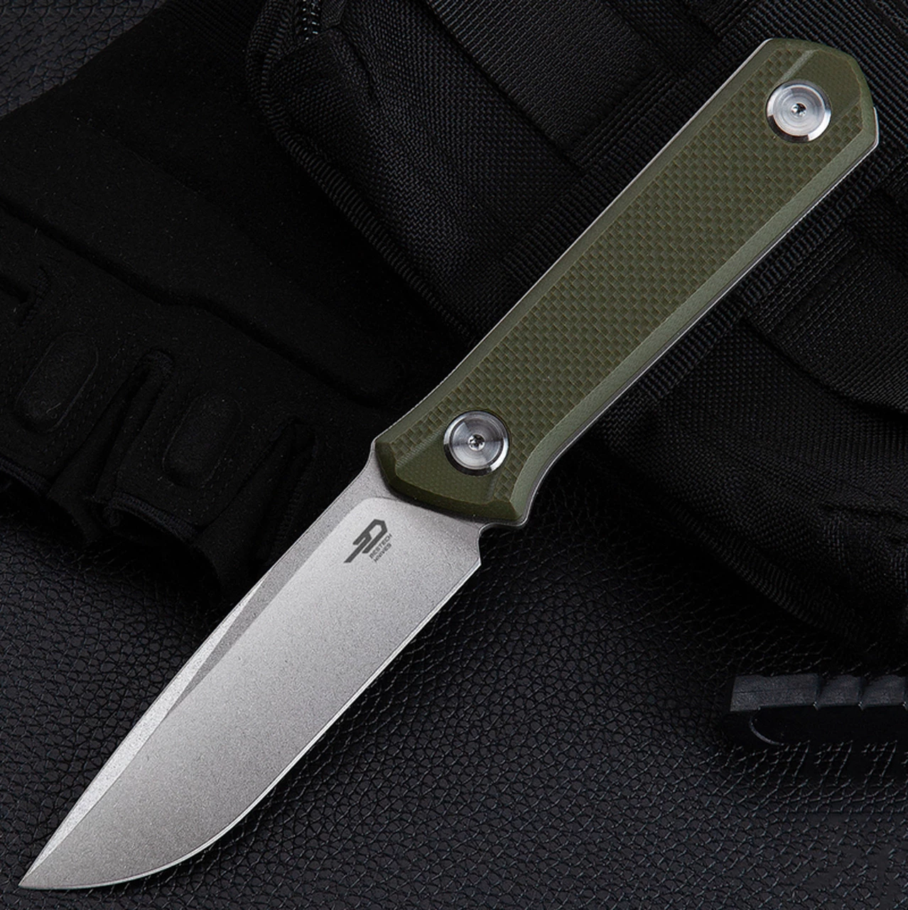 Bestech Hedron Fixed Blade - OD Green G-10 (3.75" D2 SW) BFK02B 1 Bestech Hedron Fixed Blade - OD Green G-10 (3.75" D2 SW) BFK02B