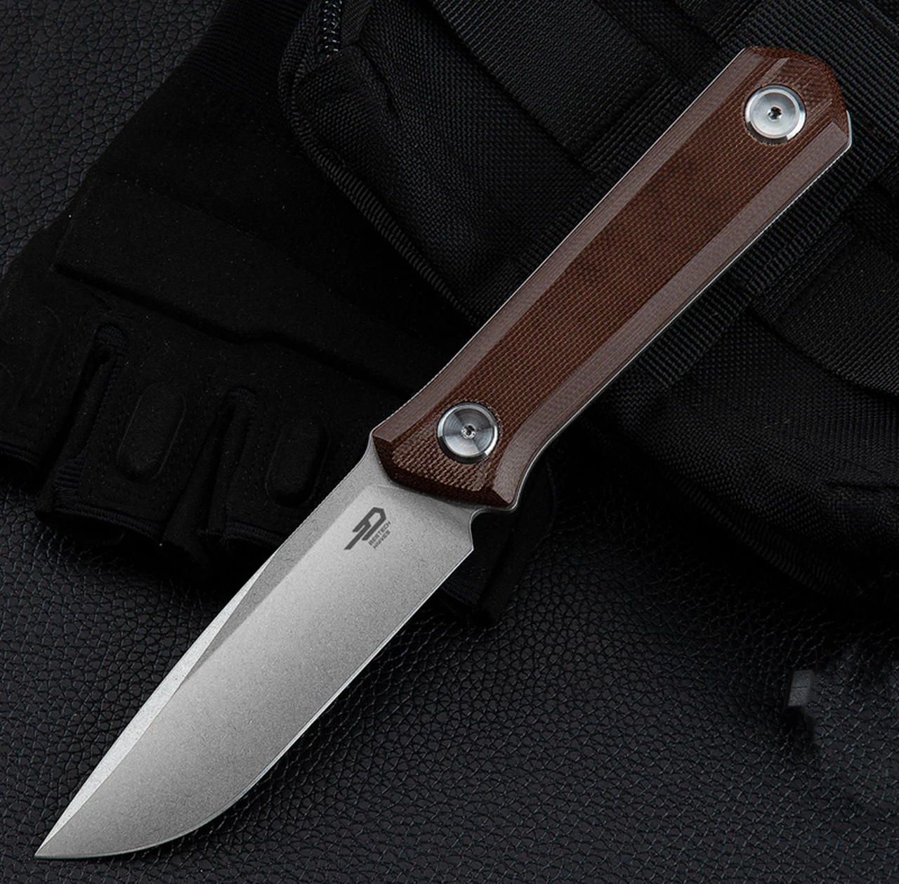 Bestech Hedron Fixed Blade - Brown Micarta (3.75" D2 SW) BFK02D 1 Bestech Hedron Fixed Blade - Brown Micarta (3.75" D2 SW) BFK02D