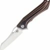Bestech Platypus BG28C Flipper Knife, 3.43" D2 Two-Tone Sheepsfoot Blade, Milled Beige, Orange & Black G-10 Handle