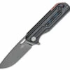 Bestech Knives Circuit BG35A-2, 3.25" K110 Gray Titanium Coated Drop Point Blade, Black Milled G-10 Handle