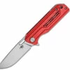 Bestech Knives Circuit BG35C-1, 3.25" K110 Satin Drop Point Blade, Red Milled G-10 Handle