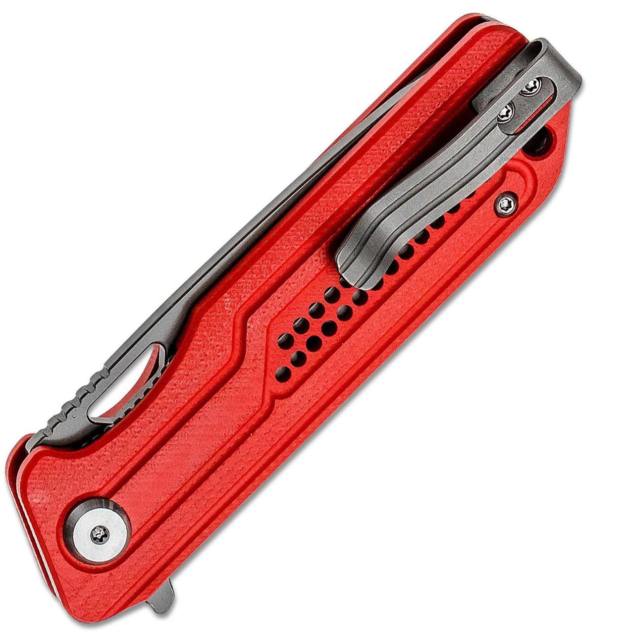 Bestech Knives Circuit BG35C-2, 3.25" K110 Gray Titanium Coated Drop Point Blade, Red Milled G-10 Handle 2 Bestech Knives Circuit BG35C-2, 3.25" K110 Gray Titanium Coated Drop Point Blade, Red Milled G-10 Handle - Image 2