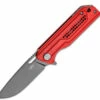 Bestech Knives Circuit BG35C-2, 3.25" K110 Gray Titanium Coated Drop Point Blade, Red Milled G-10 Handle