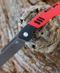 Bestech Rockface - Red / Blk G10 (3.4" D2 Black) BG46D
