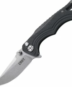 CRKT BT Fighter Button Lock CR5220, 2.856" 8Cr13MoV Plain Blade, Glass Reinforced Nylon Handle