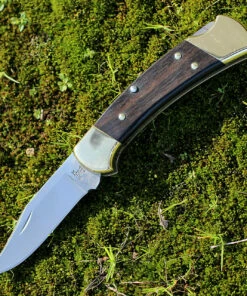 Buck Knives Buck 112 Ranger - Ebony Hardwood w/Blk Leather (3" 420HC Satin) 0112BRS-B