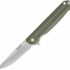 Buck Knives Langford 0251GRS, 3.375" 7Cr Stainless Steel Satin Drop Point Blade, Green G-10 Handle