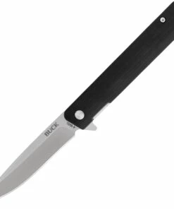 Buck Knives Decatur 0256BKS, 3.63" 7Cr Stainless Steel Satin Drop Point Blade, Black G-10 Handles