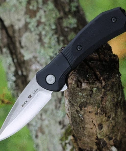 Buck Knives Buck Paradigm Assisted Open Knife 590BKS-B, 3" S35VN Satin Plain Blade, Black Textured G-10 Handles