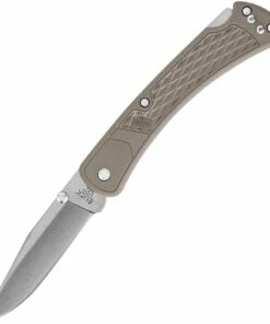 Buck Knives Buck 110 Slim Hunter BU110BRS2, 3.75" 420HC Clip Blade, Tan Nylon Handle