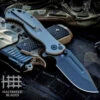 Halfbreed Blades Halfbreed Large Bush Flolder - Black Ti (4.13" S35VN Black) LBF-01