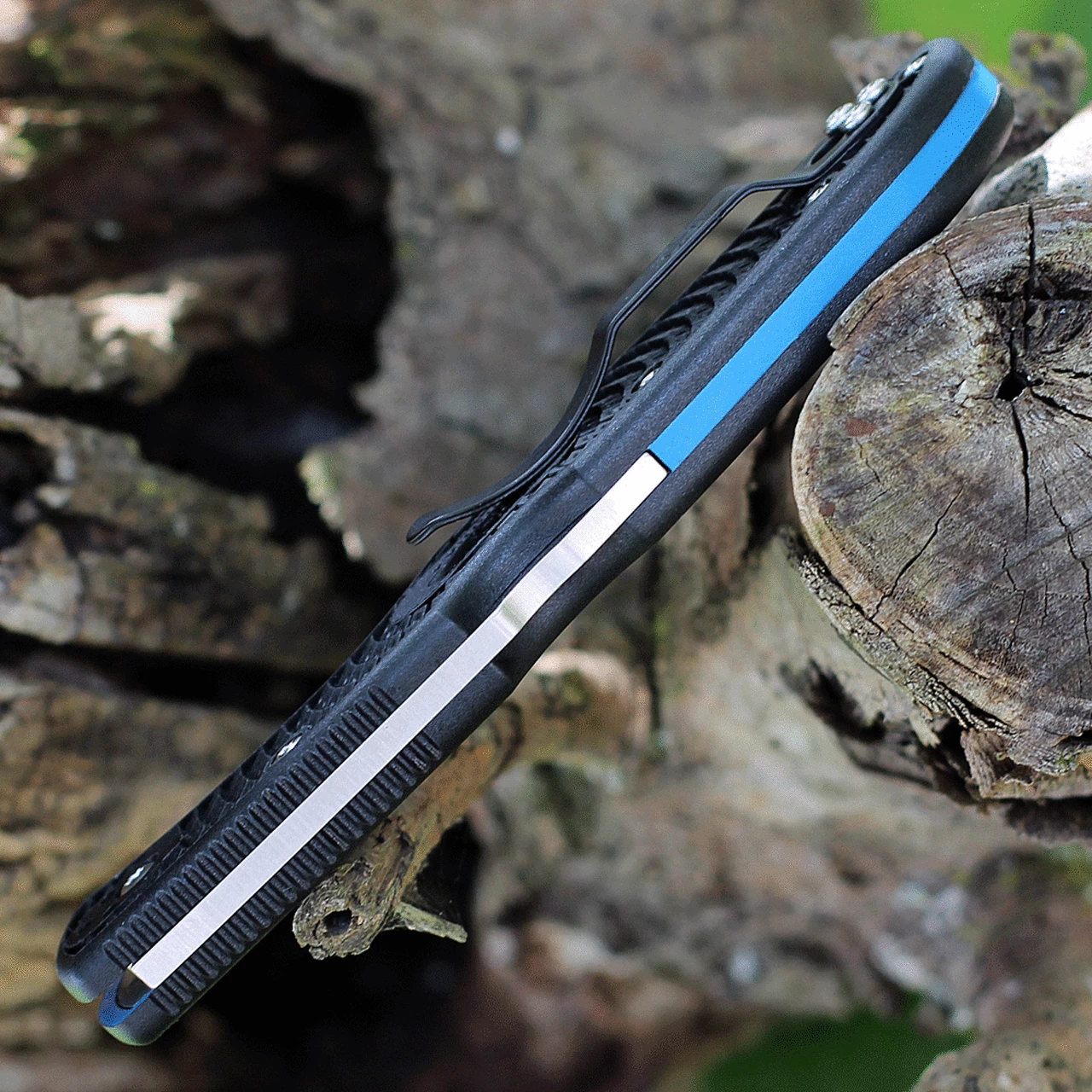 Spyderco Knives Spyderco Endura Thin Blue Line 3.80" Satin Black FRN C10FBKBL 3 Spyderco Knives Spyderco Endura Thin Blue Line 3.80" Satin Black FRN C10FBKBL - Image 3