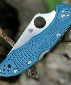 Spyderco Knives Spyderco Delica K390 Lightweight C11FPK390, 2.90" K390 Steel Plain Blade, Blue FRN Handle -Buck Knives Sales C11FPK390.2 88881.1597433136
