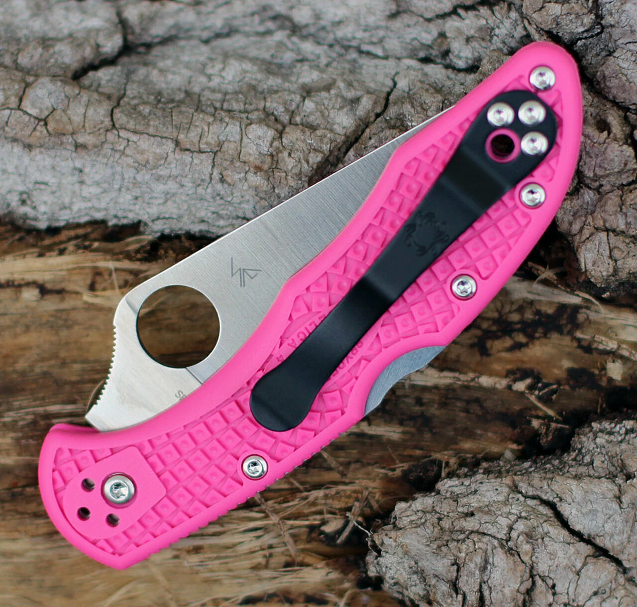 Spyderco Knives Spyderco Delica 4 FRN Pink C11FPPNS30V, 2.90" CPM S30V Satin Plain Blade, Pink FRN Handle 3 Spyderco Knives Spyderco Delica 4 FRN Pink C11FPPNS30V, 2.90" CPM S30V Satin Plain Blade, Pink FRN Handle - Image 3