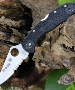 Spyderco Knives Spyderco Delica Thin Red line 2.90" Satin Black FRN C11FBKRD