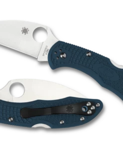 Spyderco Knives Spyderco Delica 4 Wharncliffe C11FPWK390, 2.87" K390 Satin Plain Blade, Blue FRN Handle