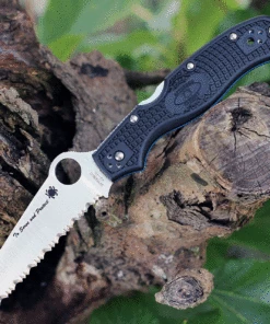 Spyderco Knives Spyderco Rescue Thin Blue Line 3.57" Satin Black FRN C14FBKBL3