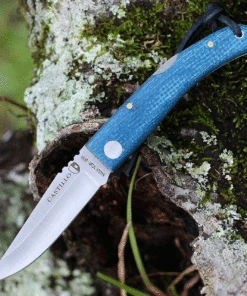 Castillo Knives Navaja Lockback Fol ding, C1CBM, 3" Satin Sandvik 14C28N Blade, Midnight Black Micarta Handles