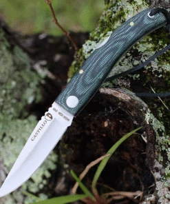 Castillo Knives Navaja Lockback Folding, C1PGM, 3" Satin Sandvik 14C28N Blade, Pine Green Micarta Handles